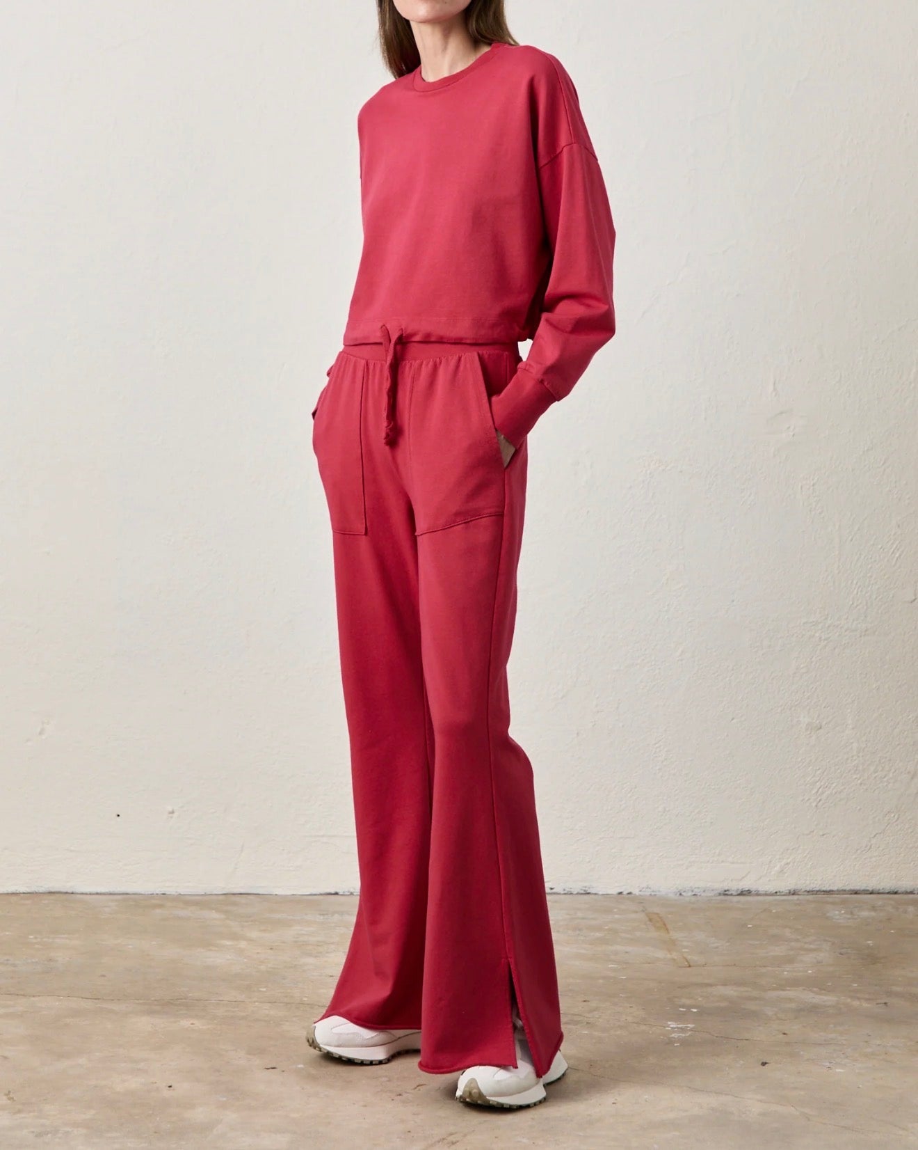 NSF Rusty HW Slit Side Flair Sweat Pants - Crimson