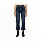 Moussy Vintage Emma Cropped Flare Jeans - Dark Blue