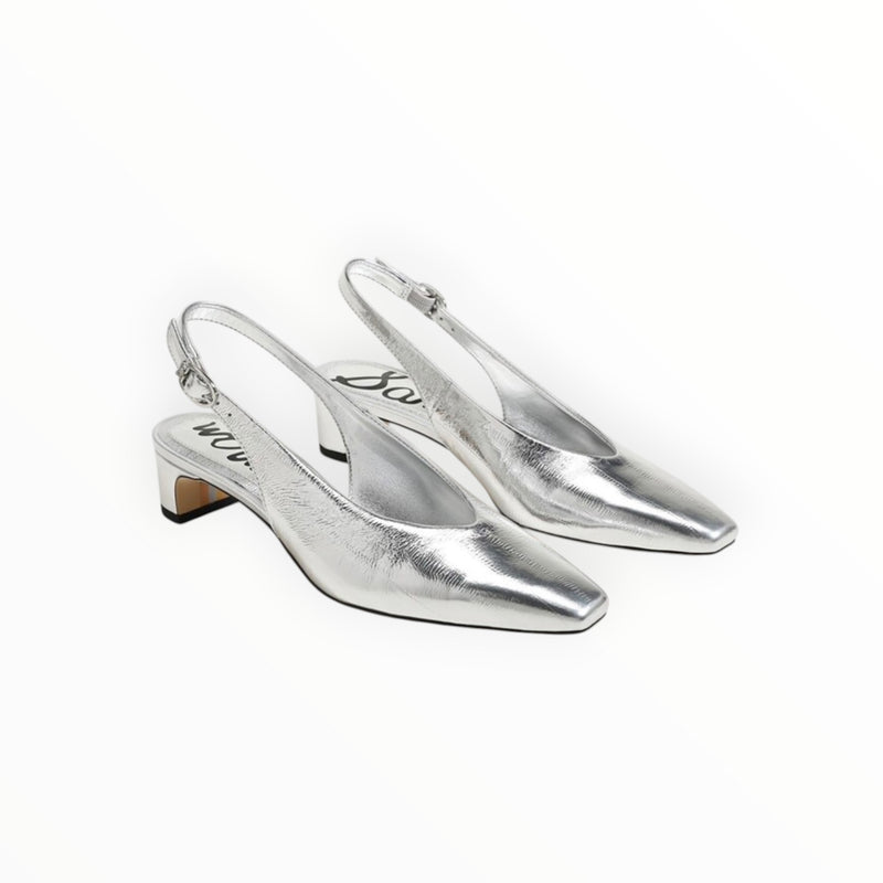 Sam Edelman Ronnie Slingback Heel - Silver Leather