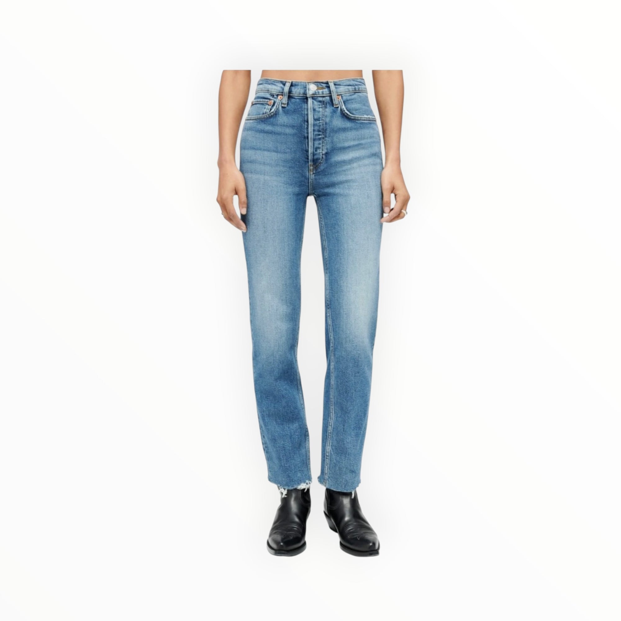 Re/Done Ultra High Rise Ankle Crop - Mid 70s