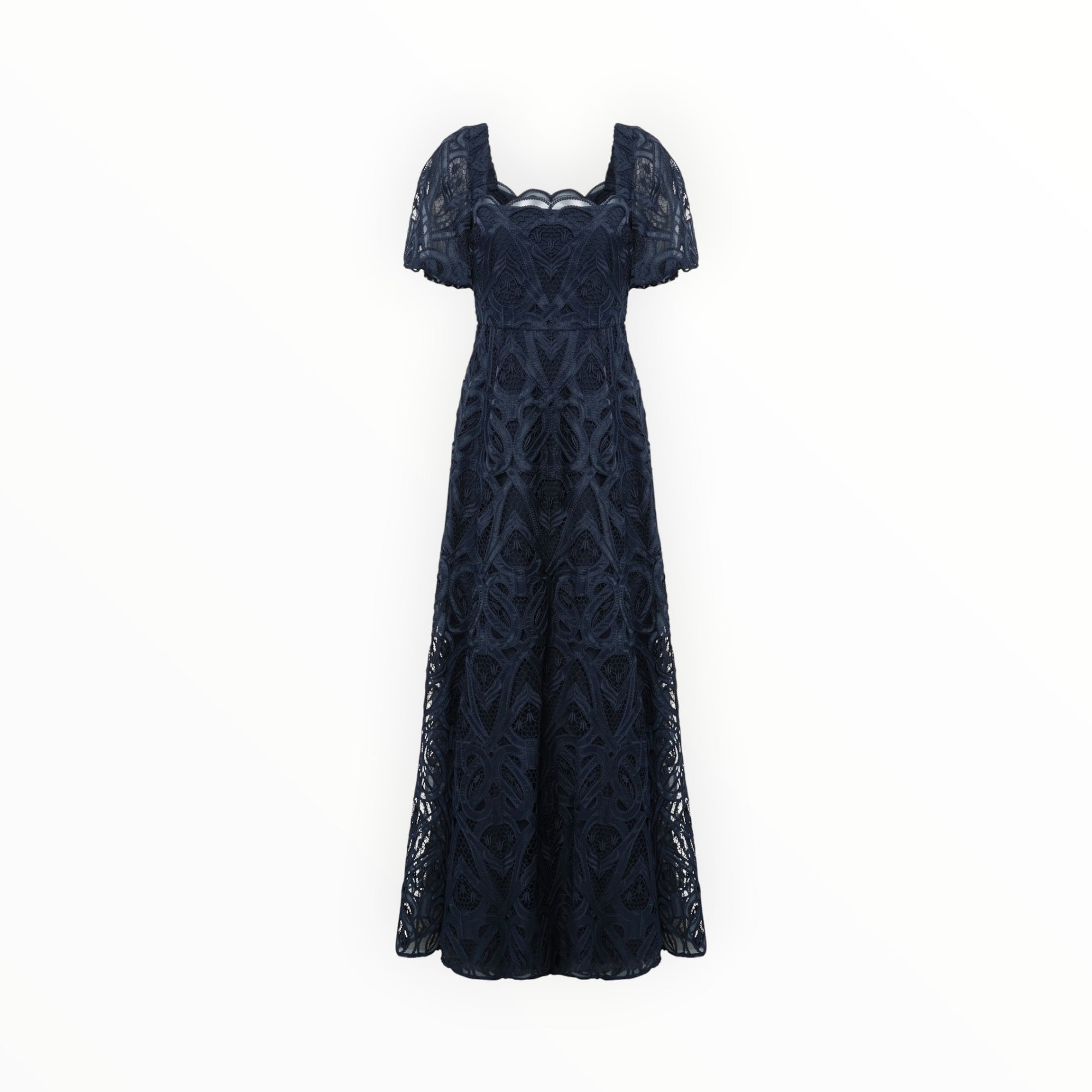 THEIA Dominique Puff Sleeve Gown - Odessey Grey