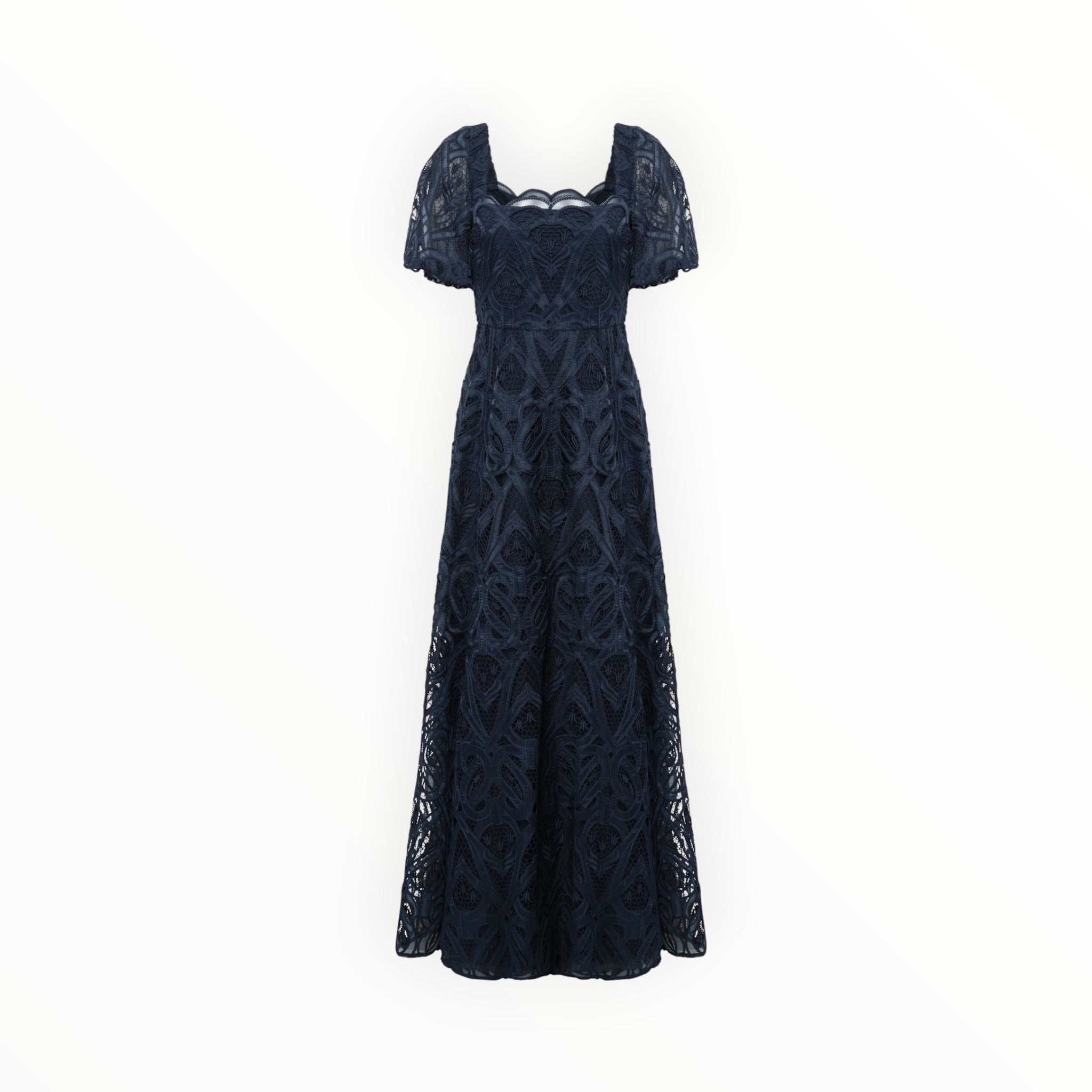 THEIA Dominique Puff Sleeve Gown - Odessey Grey