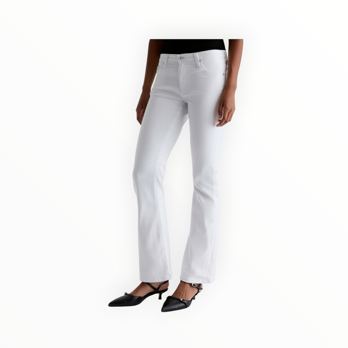 AG Jeans Angel Low-Rise Boot Cut - Gallery White