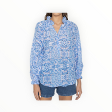 Caballero Leigh Folded Ink Blot Top - Blue