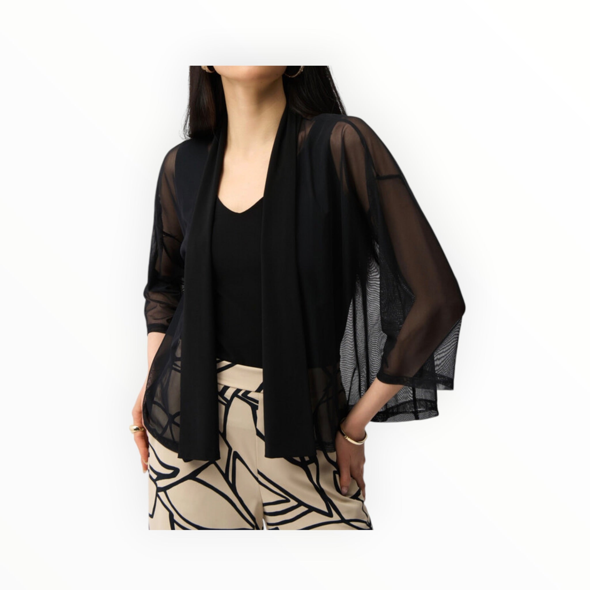 Joseph Ribkoff Sheer Kimono - Black
