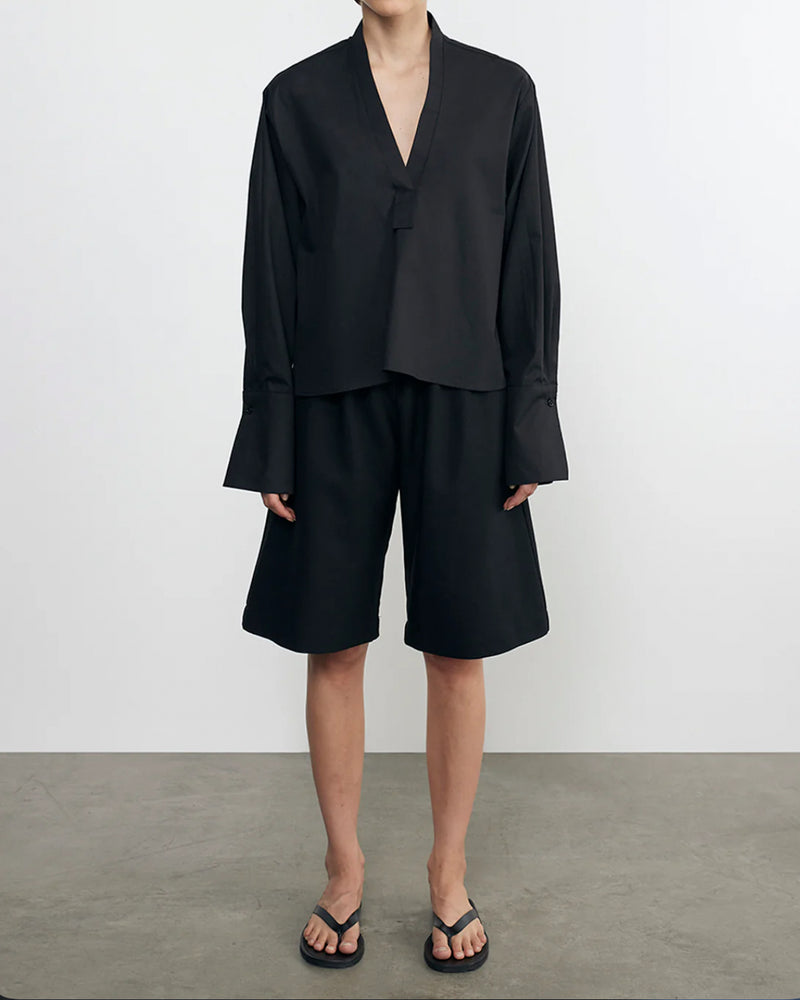 Enza Costa Twill Bermuda Short - Black