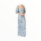 Sachin & Babi Metallic Cloque Sophia Gown - Pewter Gardens
