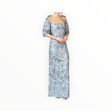 Sachin & Babi Metallic Cloque Sophia Gown - Pewter Gardens