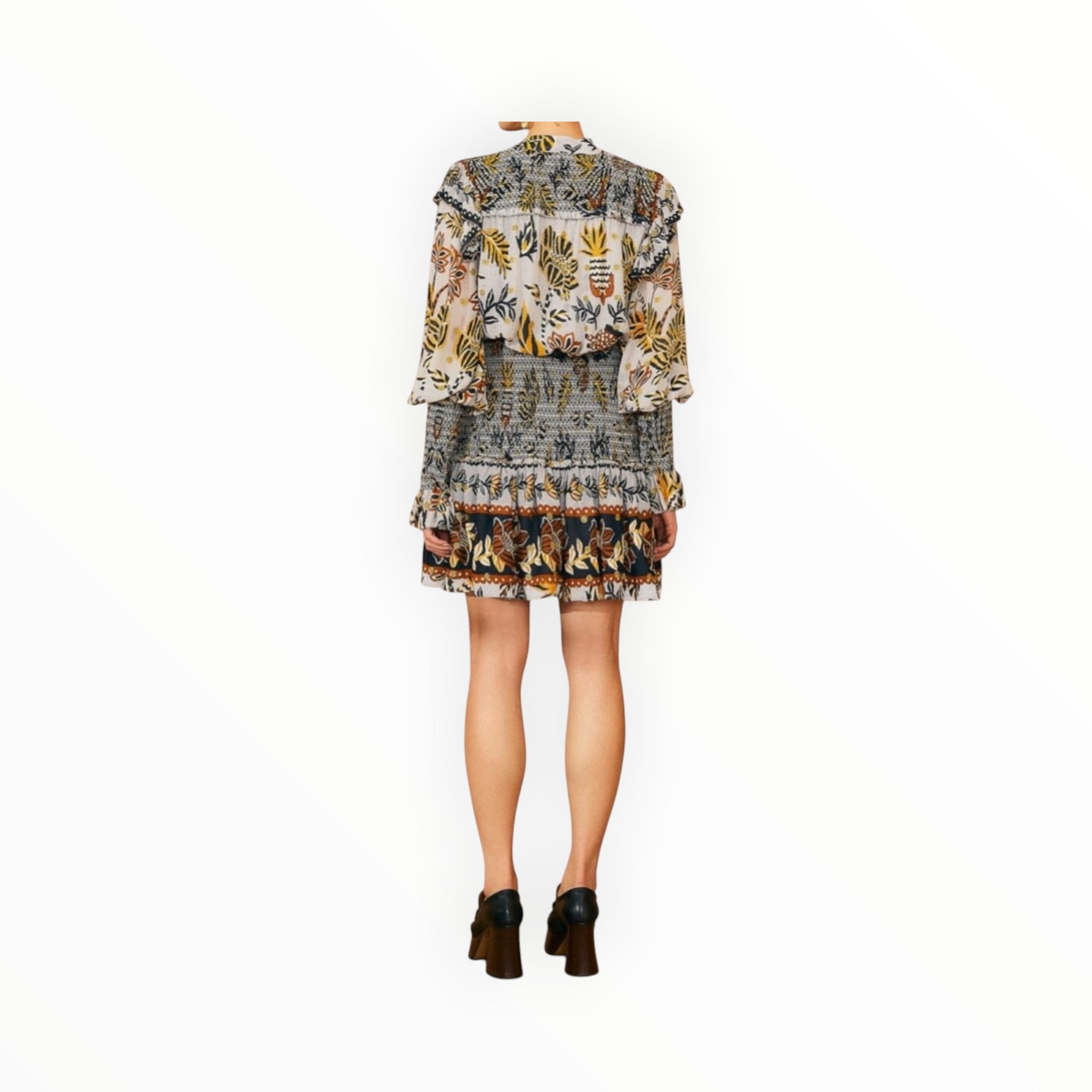 Farm Rio Floral Tapestry Mini Dress - Silver