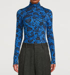 Smythe Jersey Turtleneck - Lapis Floral
