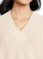 LILLA|P Wide Trim V-Neck Sweater - Ivory
