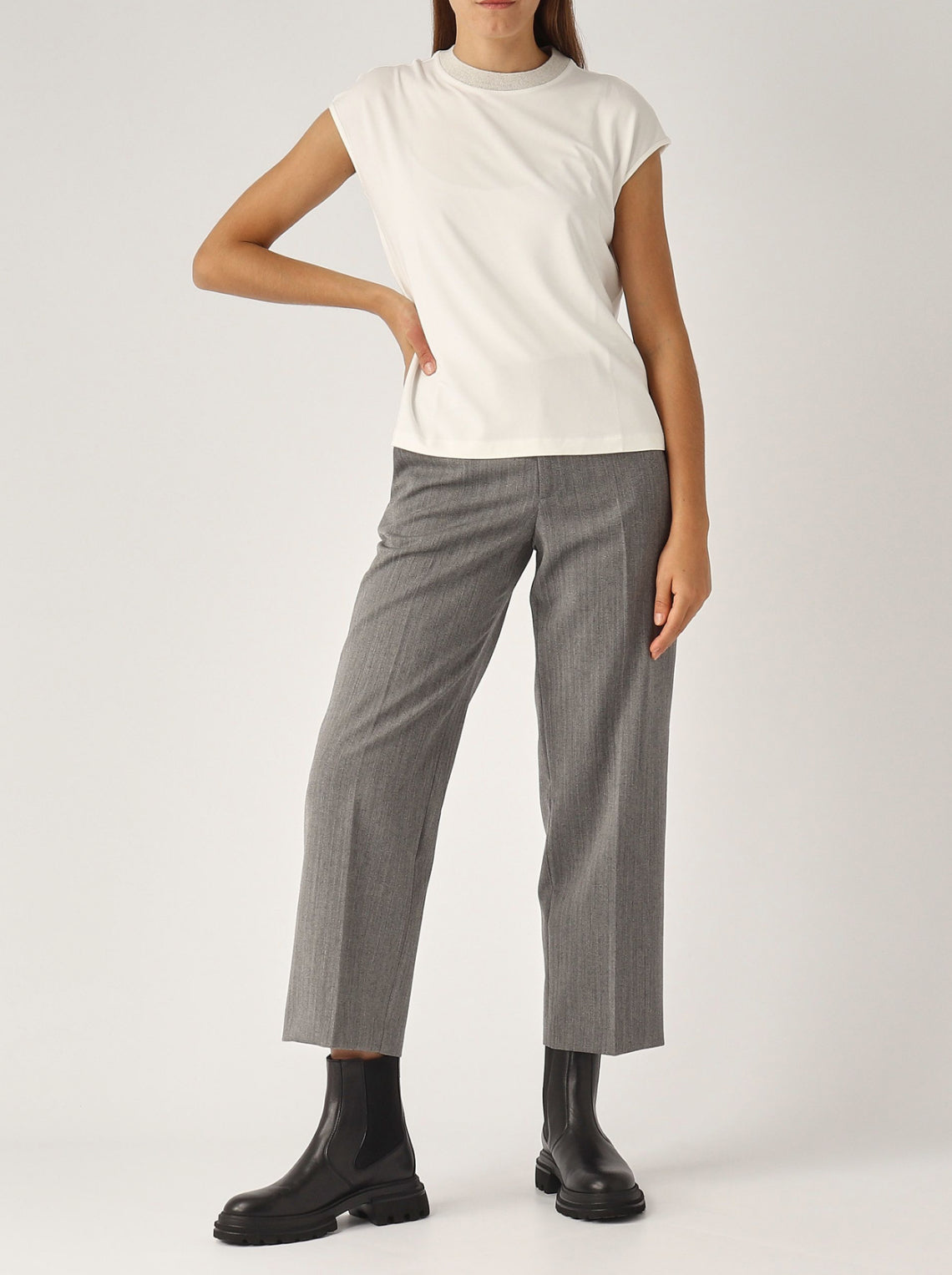 Gran Sasso Lurex Collar T-Shirt - Butter