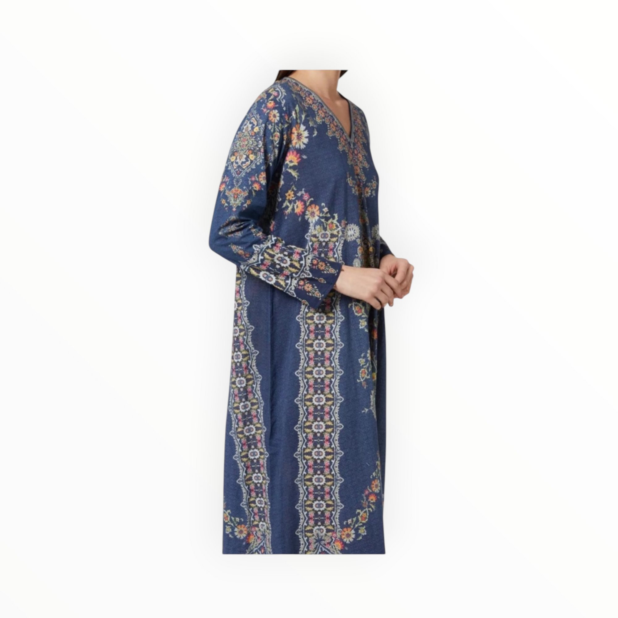 Rajdeep Ranawat Bahar Jalabiya Silk Dress - Ink Blue