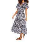 Allison New York Elowen Midi Dress - Black/White Damask