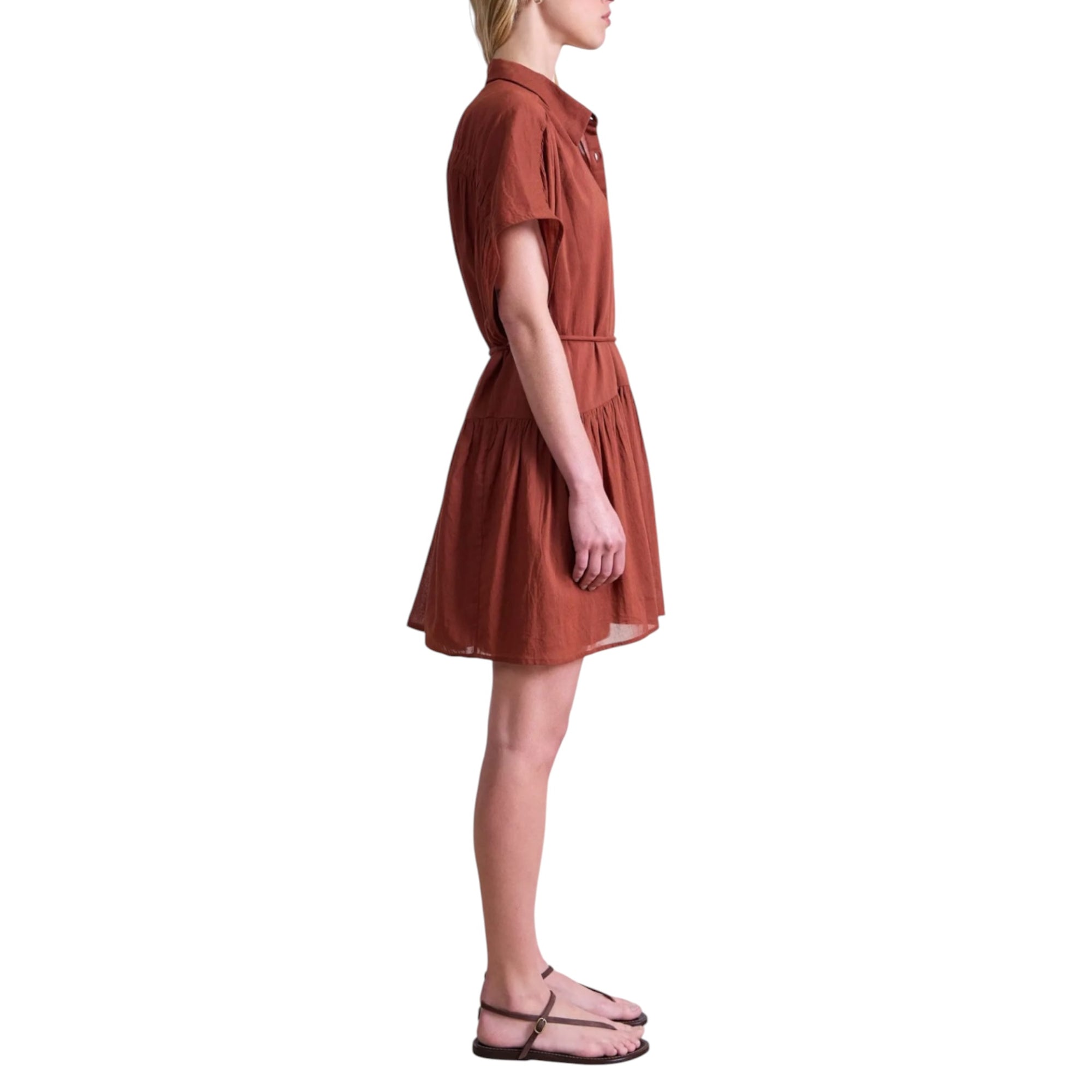 Apiece Apart Agnezca Mini Dress - Smoked Paprika