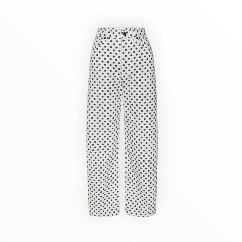 Frame The Bow Crop - White Polka Dot