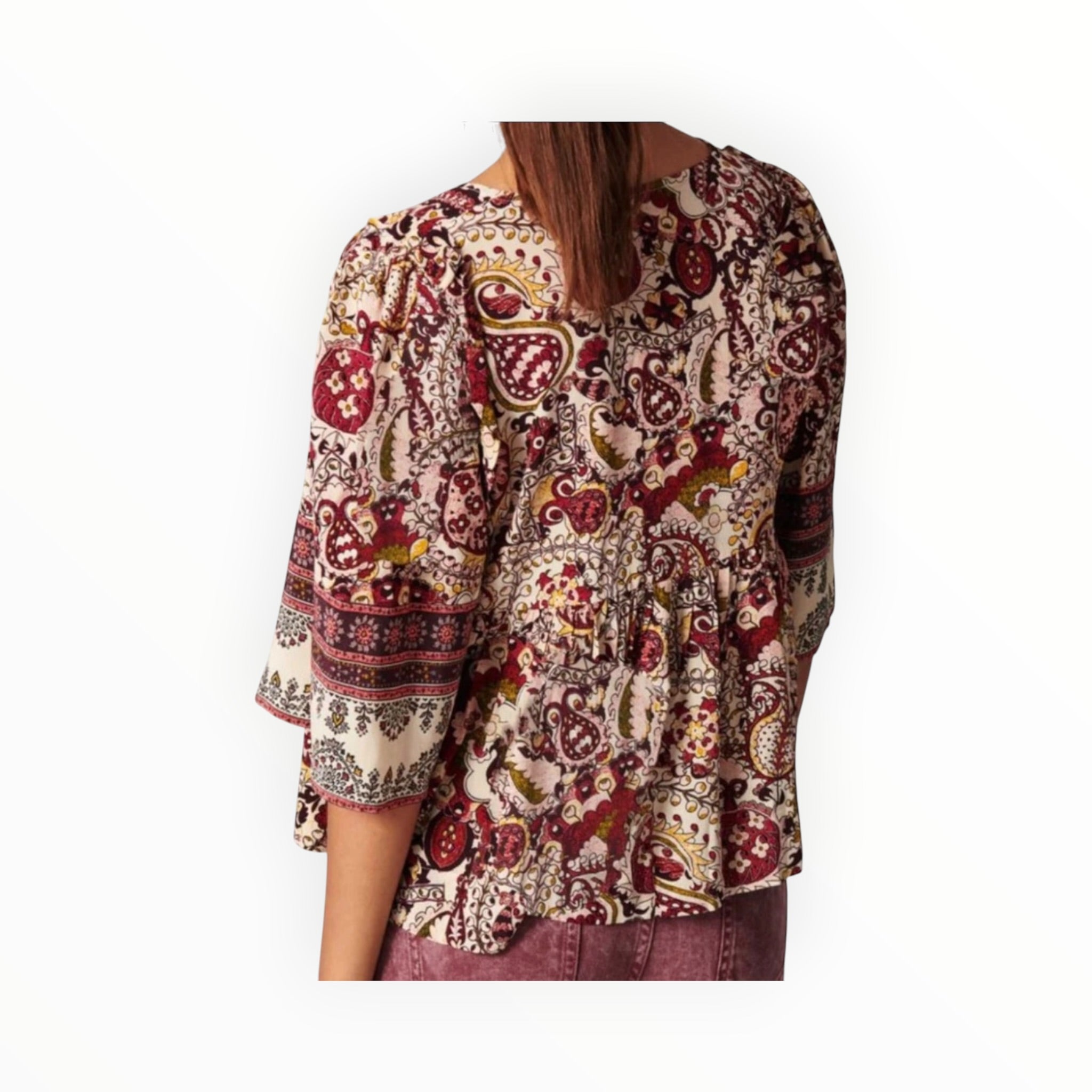 ba&sh Zarry Print Top - Ecru