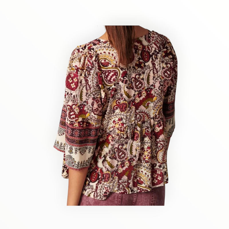ba&sh Zarry Print Top - Ecru