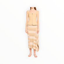 SIMKHAI Caelan Asymmetric Stripe Knit Skirt - Sand Multi