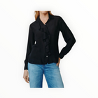 Bella Dahl Ruffle Front Shirt - Black
