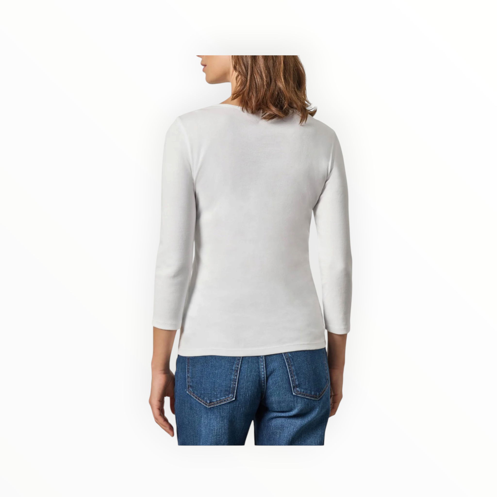 LILLA|P 3/4 Sleeve V-Neck - White