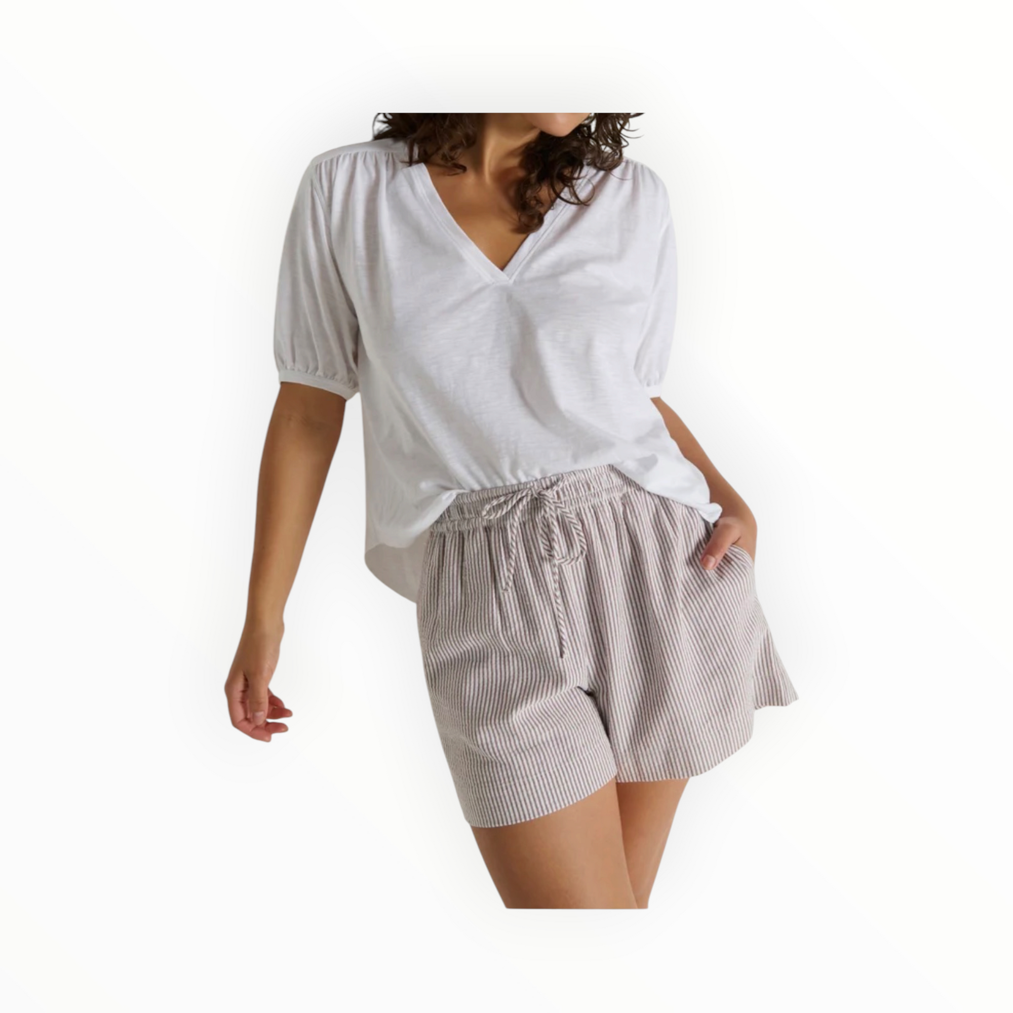 Nation Ltd Josie Short - Praline Stripe