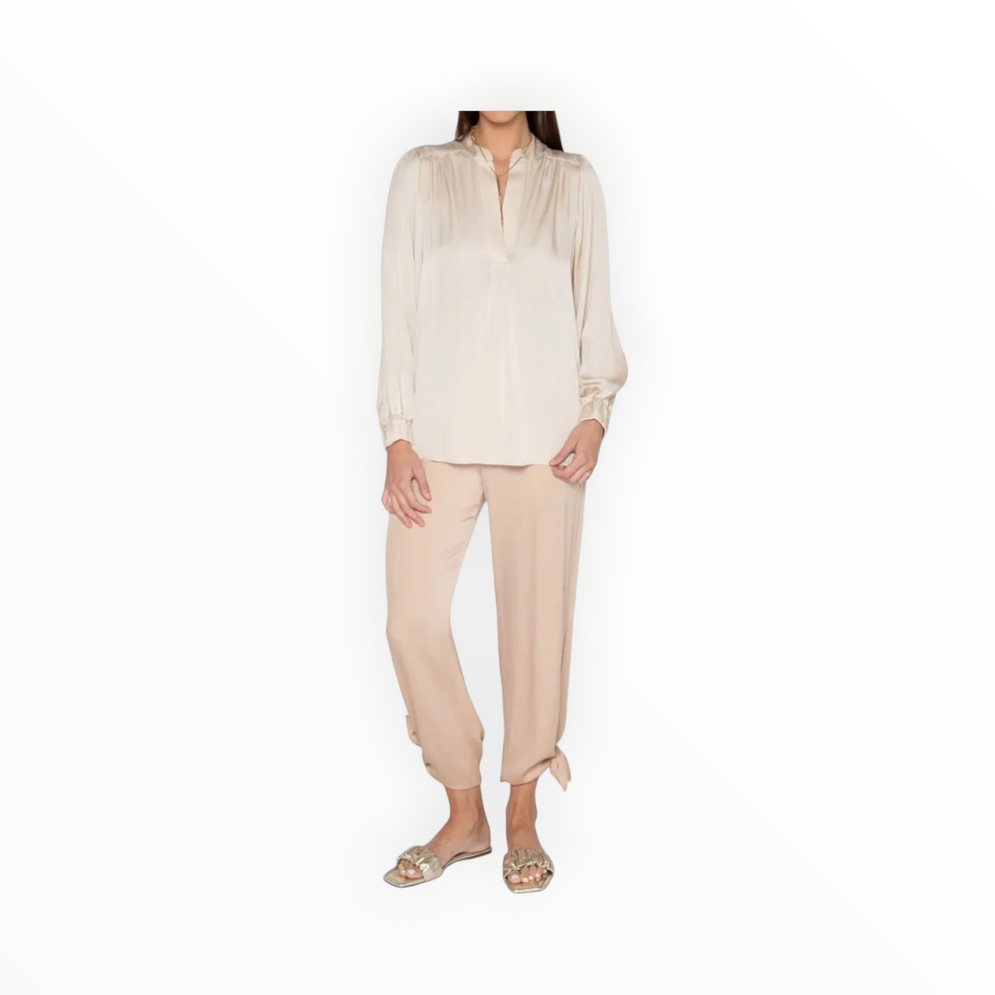 Nouvelle Silk95five Madras Blouse - Almondine
