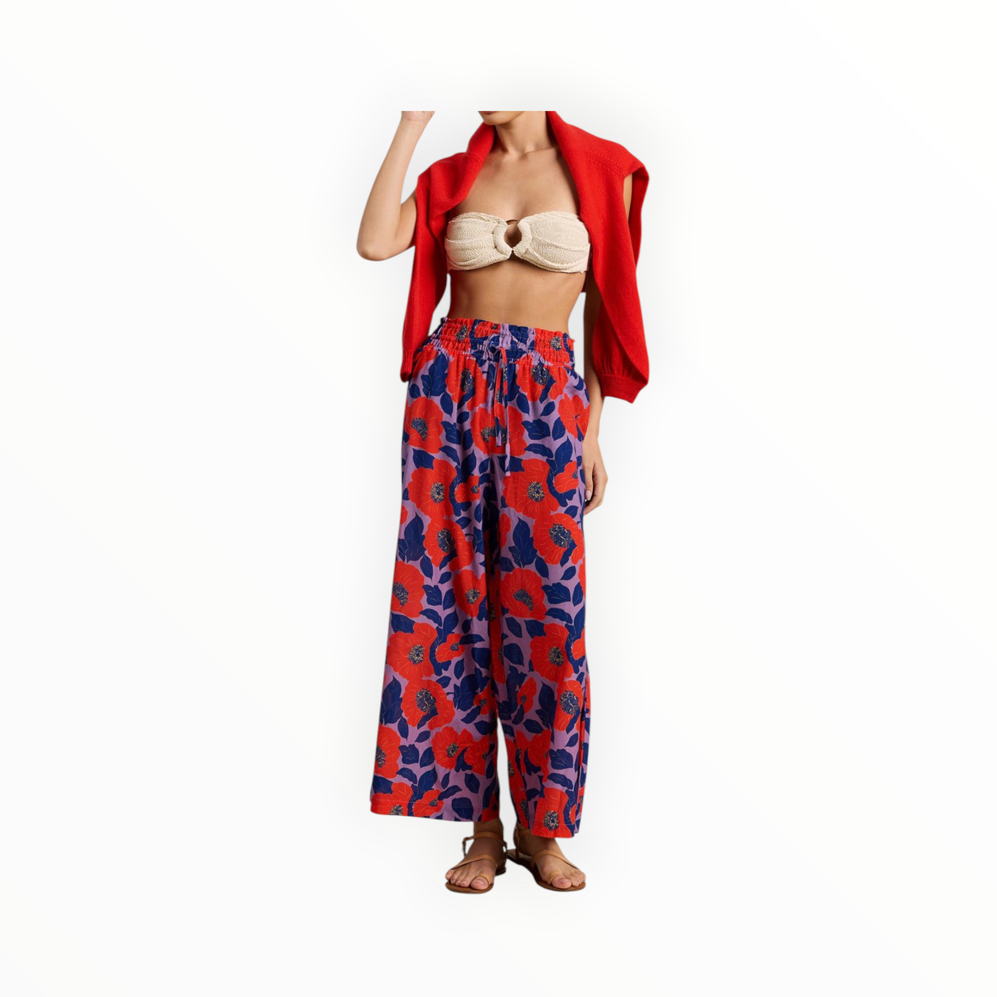 Trovata Flores Culotte Pant - Poincianna Floral