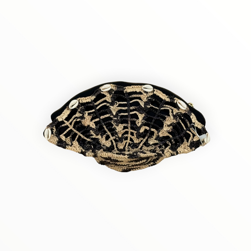 Sensi Studio Shell Clutch - Black/Natural
