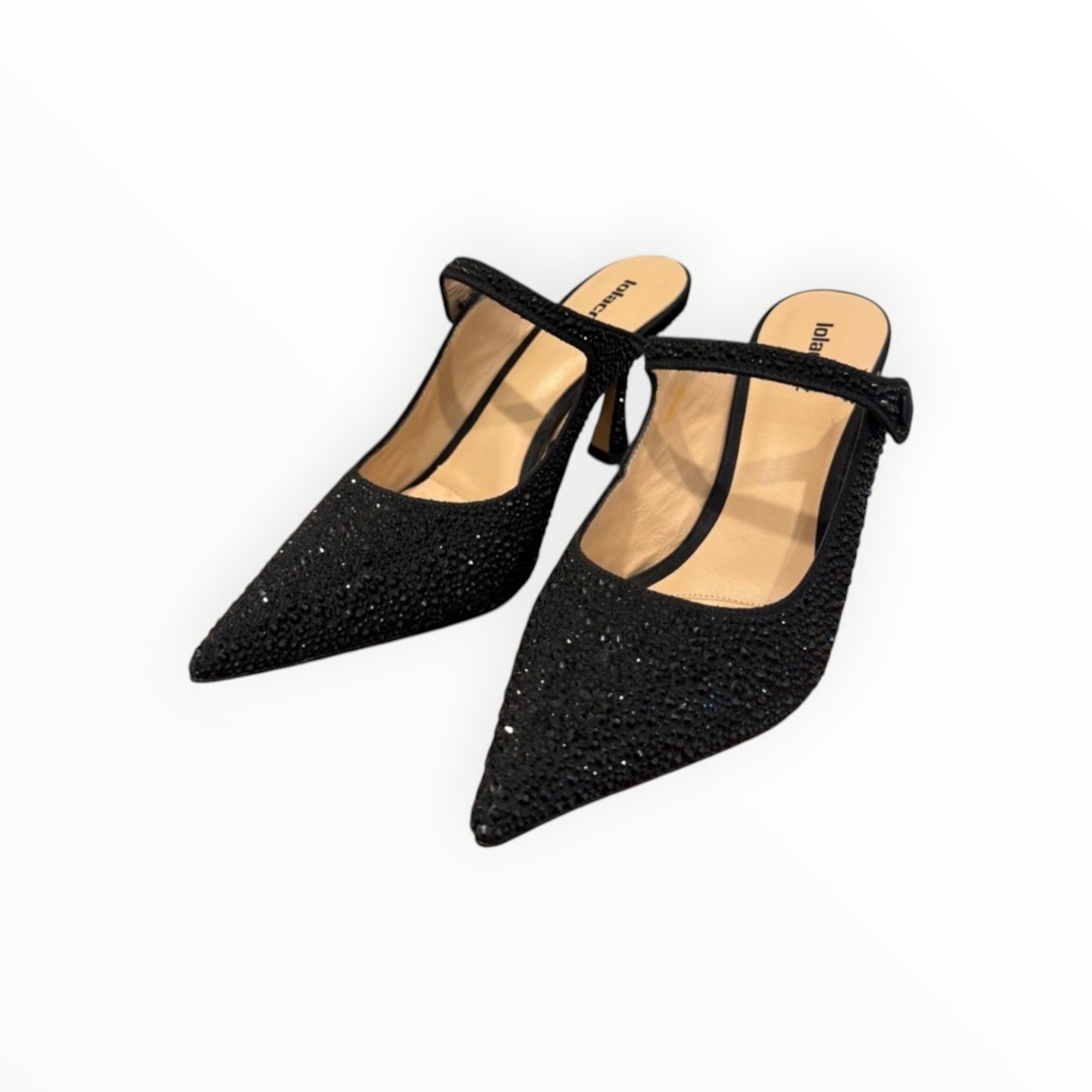 Lola Cruz Opera Crystal Embellished Pump - Black