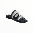 BERNARDO Andorra Slide Sandal - Black/Off White Glove Leather