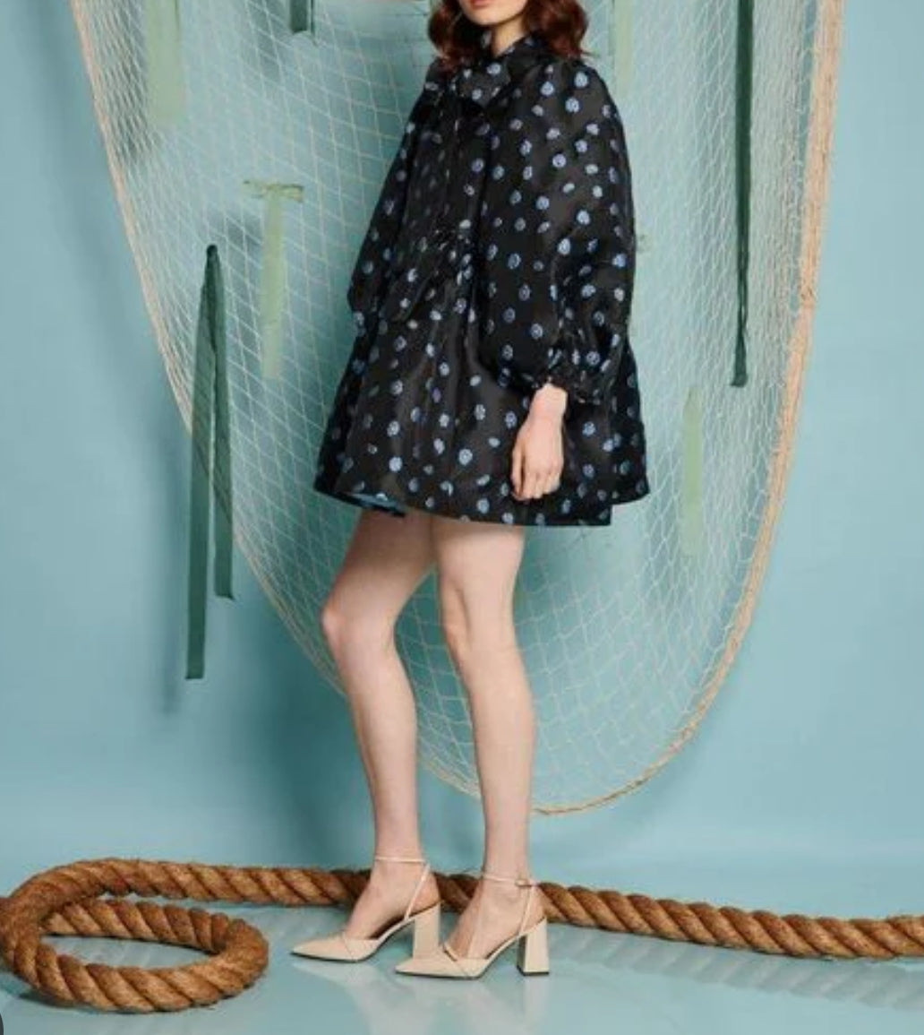 Sister Jane Paddle Jacquard Mini Dress - Black