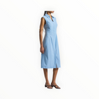 Derek Lam 10 Crosby Nera Ruched Button Down Dress - Dusk Blue/White