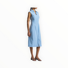 Derek Lam 10 Crosby Nera Ruched Button Down Dress - Dusk Blue/White