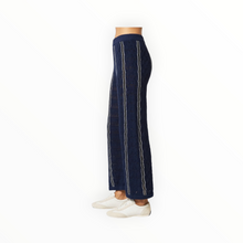 Central Park West Amber Novelty Stitch Sweater Pants - Navy