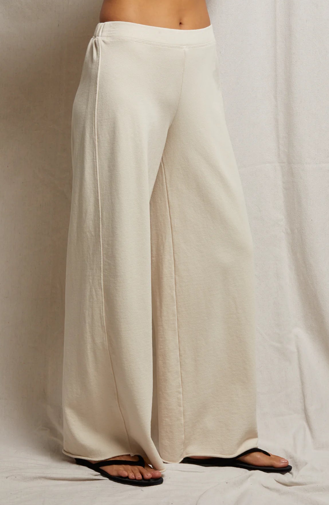 perfectwhitetee French Terry Wide Leg Trousers - Amber