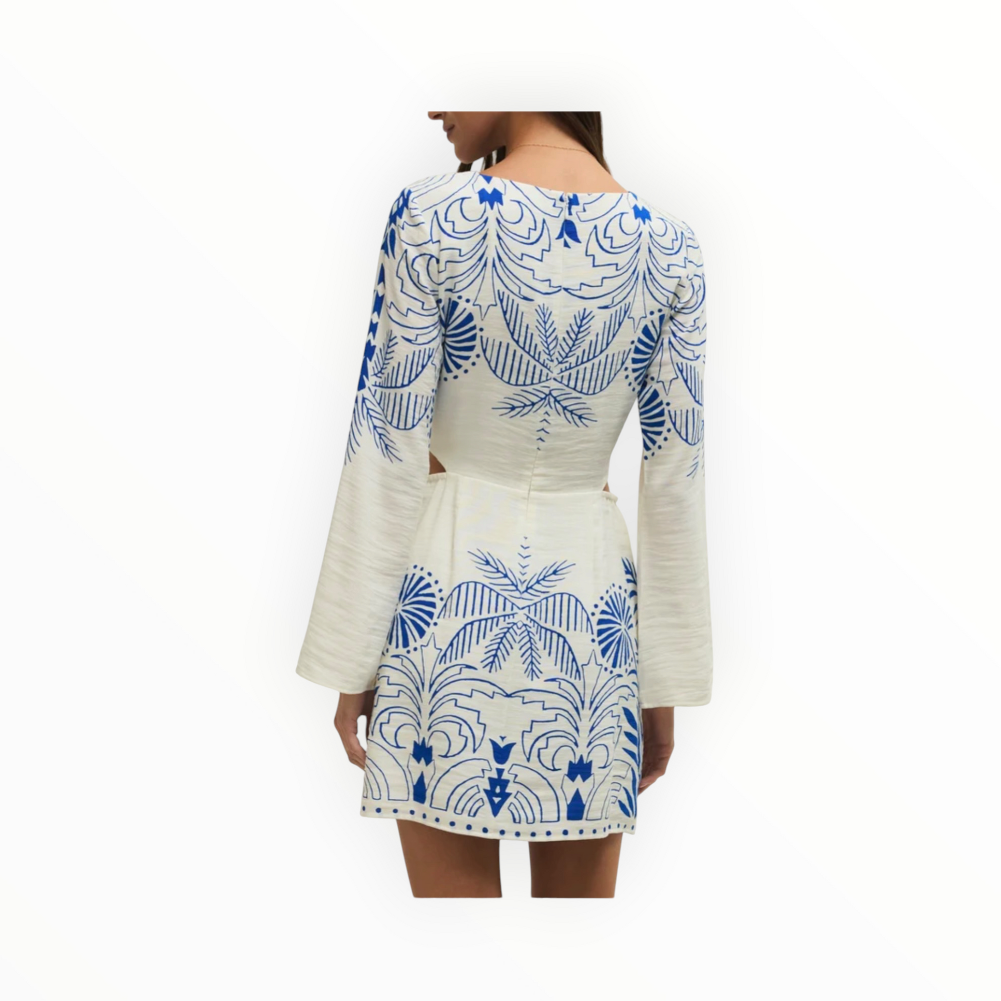 Z Supply Tahina Airy Palm Mini Dress - Nautical Cobalt Blue