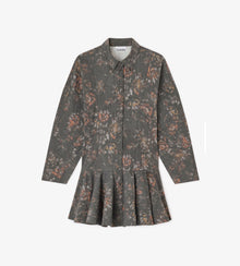 GANNI Black Floral Shirt Dress - Phantom