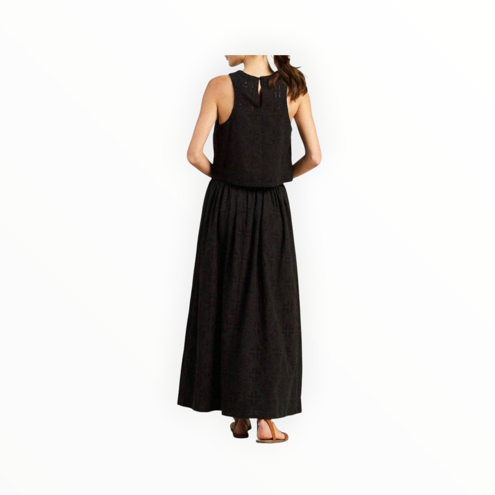 Trovata Esther Eyelet Tank - Black Handkerchief