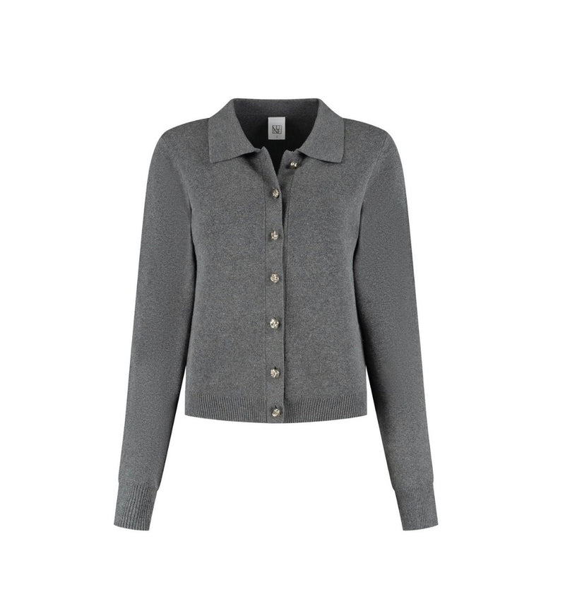 Lune Olly Button Up Cardigan - Dark Grey
