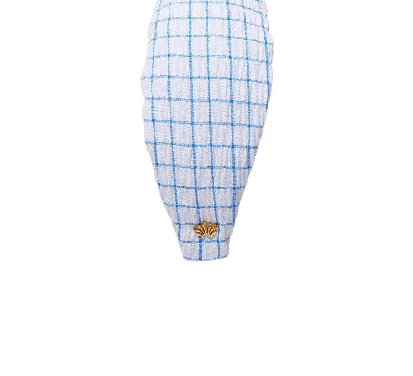 Lele Sadoughi Ivory Azure Knotted Seersucker Headband