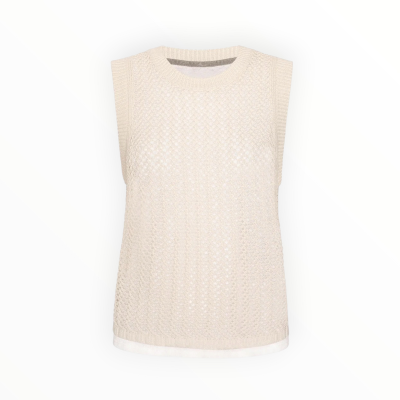 Brochu Walker The Sabine Layered Tank - Ivory/White