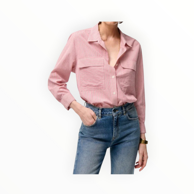 Vanessa Bruno Dim Shirt - Garnet Stripe