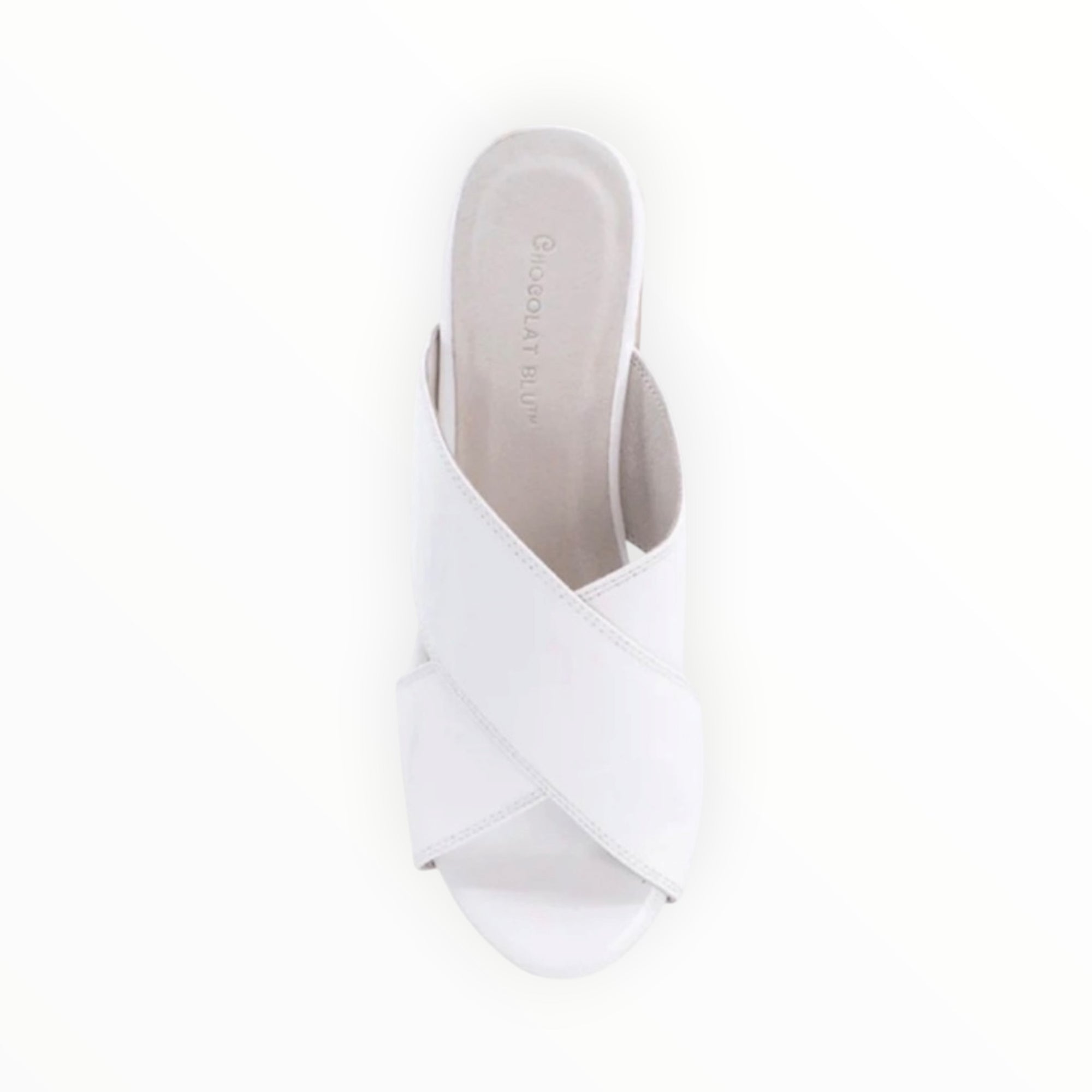 Chocolate Blu Winner Wedge - Patent White