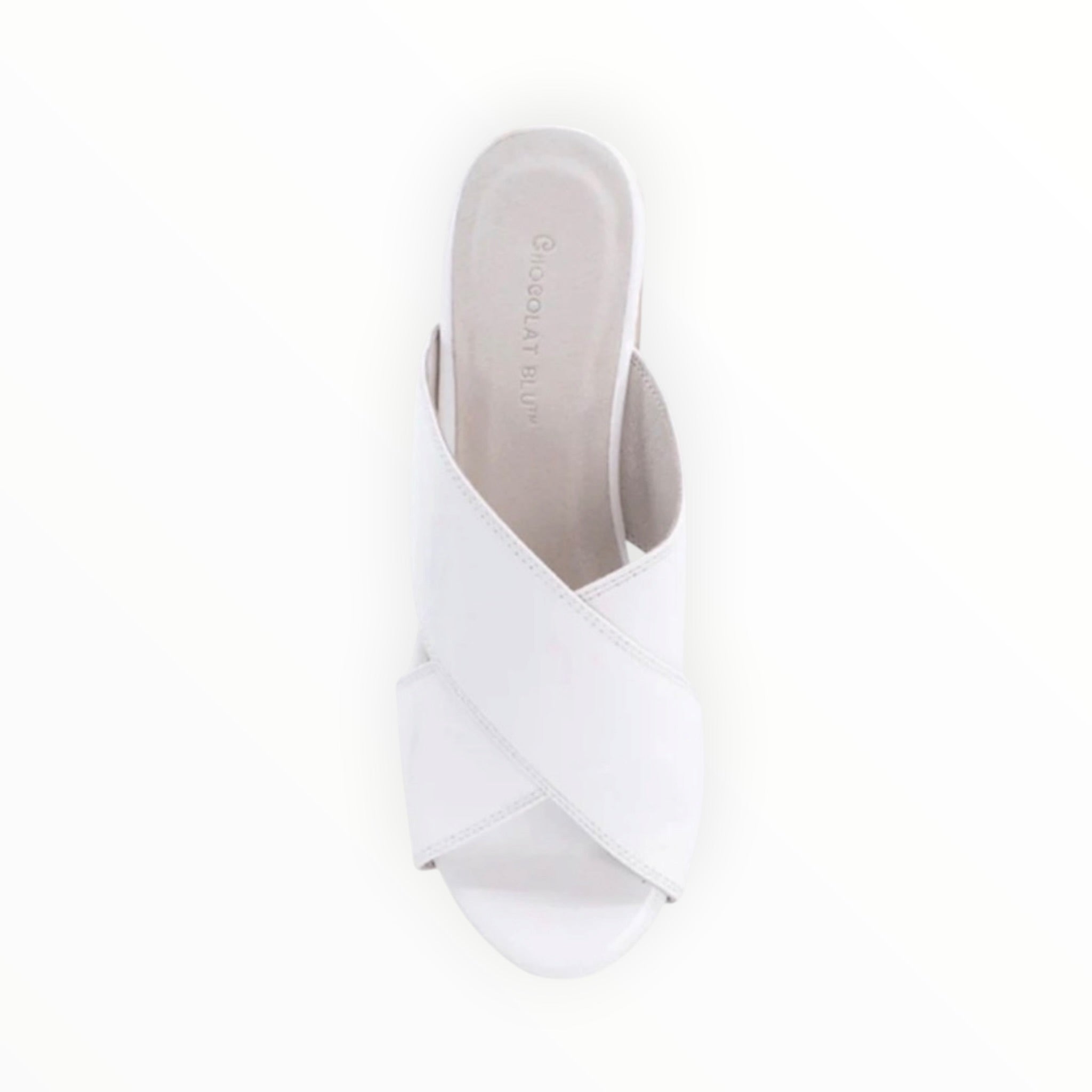 Chocolate Blu Winner Wedge - Patent White
