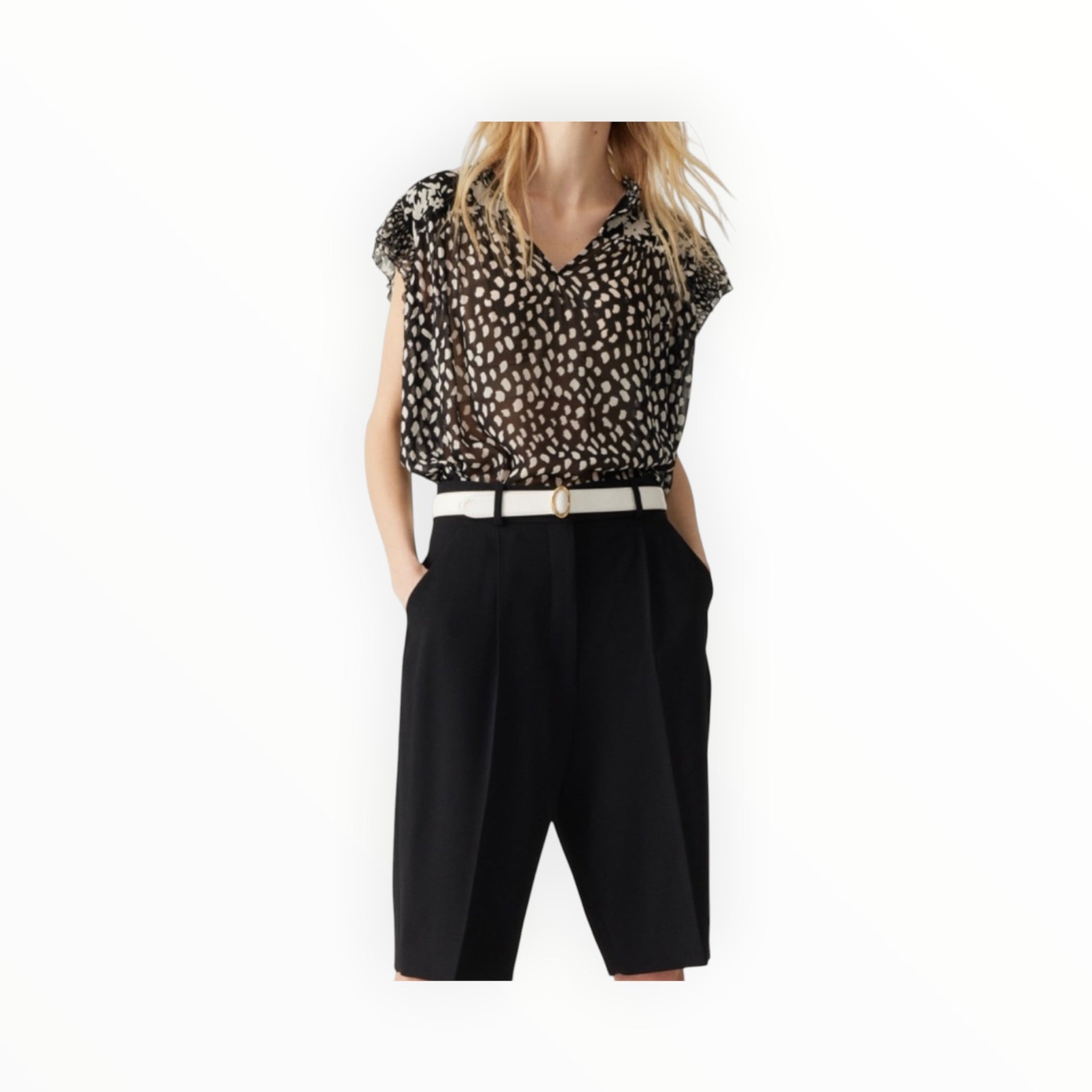 ba&sh Bronx Short Sleeve Top - Noir