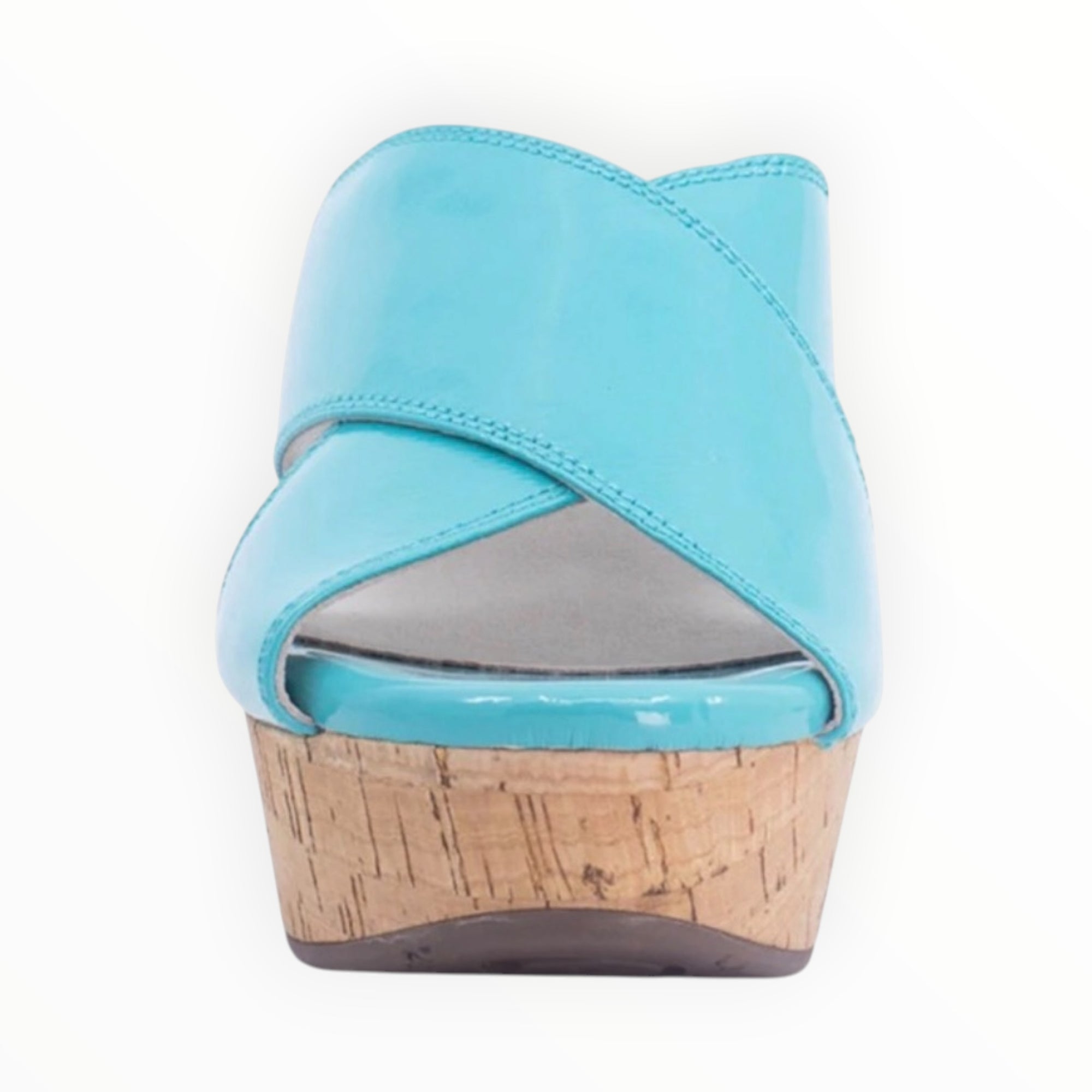 Chocolate Blu Winner Wedge - Patent Aqua