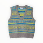 White + Warren Fairisle Cashmere Vest - Lime