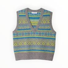 White + Warren Fairisle Cashmere Vest - Lime
