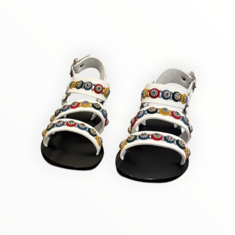 Nanni Milano Studded Sandal -White Multi
